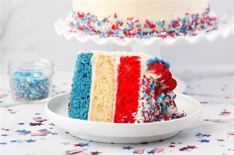 Red, White and Blue Layer Cake | Fourth of July Recipe