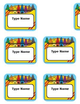 Crayon Cubby Name Tags by Happy Go Teacher | Teachers Pay Teachers