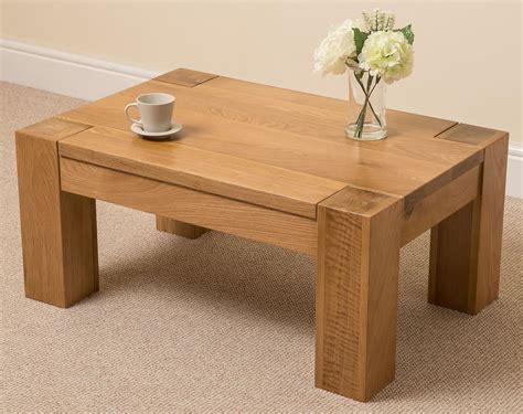 Oak Furniture King Chunky Small Oak Coffee Table | Natural Oak Wood Occasional Table ...