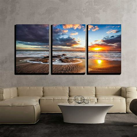 Wall26 3 Piece Canvas Wall Art - Beautiful cloudscape over the sea, sunrise shot - Modern Home ...