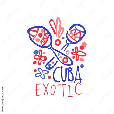 Cuba island logo template original design, exotic summer holiday badge, label for a travel ...