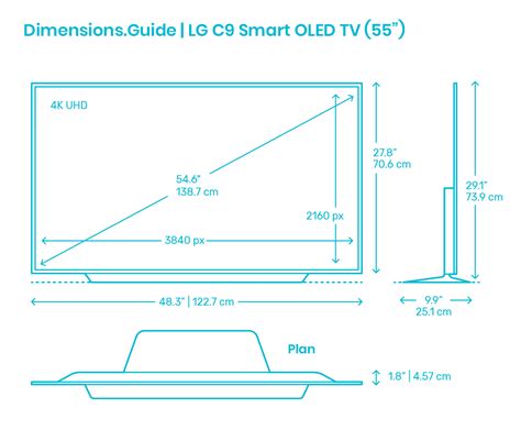 TCL 5-Series Roku Smart TV (55”) Dimensions Drawings, 46% OFF