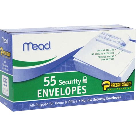 Mead Press-it No. 6 Security Envelopes - Security - #6 3/4 - Peel ...