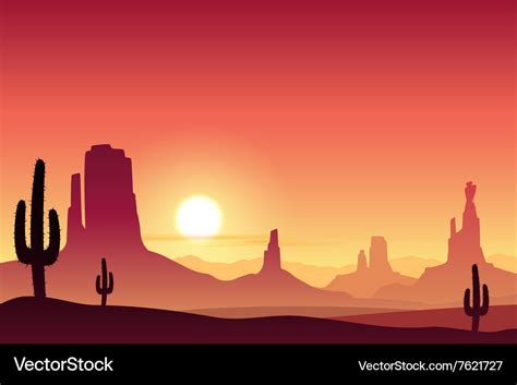 Desert landscape Royalty Free Vector Image - VectorStock