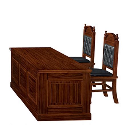 High Back Modern Wood Veneer Court Furniture Project Judge Table and ...