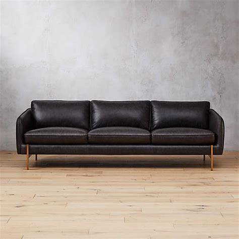 Modern Black Leather Sofa | Baci Living Room