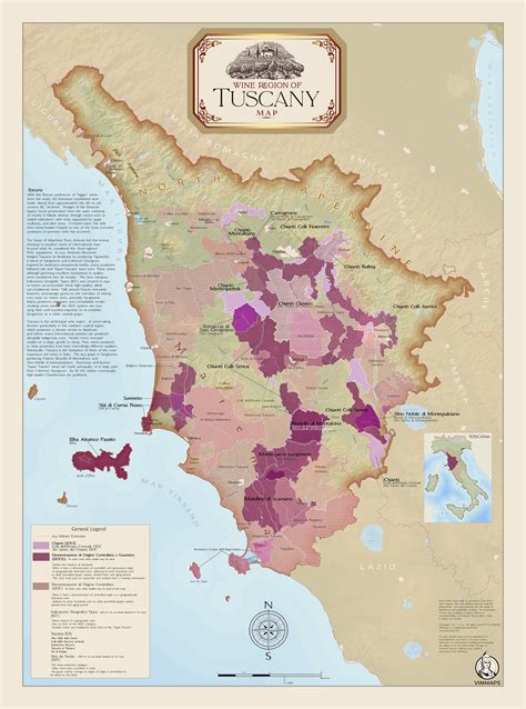 Tuscany Wine Region Map