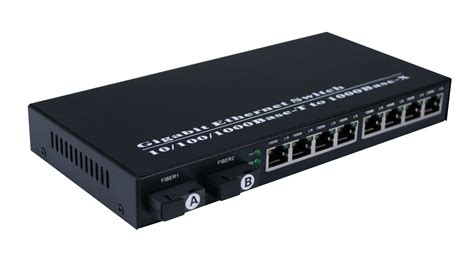 10/100/1000m Gigabit Fiber Optic Rj45 Ethernet Switch Fiber Media Converter Ftth External Power ...