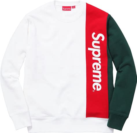 Men's Supreme Panelled Crewneck Sweatshirt in White | Supreme clothing, Mens outfits, Shirts