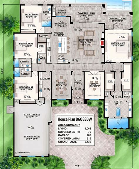 Plan 86083BS: One-Level Beach House Plan with Open-Concept Floor Plan | Beach house floor plans ...