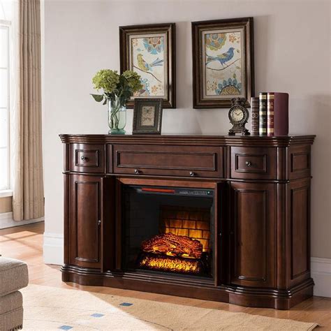 SOURCEPRO Bold Flame Vanderbilt 68 in. Media Console Electric Fireplace TV Stand in Walnut ...