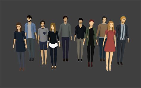 10 Low-poly Characters 3D model | CGTrader