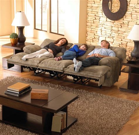 CatNapper Voyager Power Lay Flat Reclining Sofa - Brandy Reclining Sofa ...