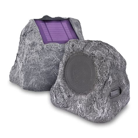 Innovative Technology Outdoor Rock Speaker Pair - Wireless Bluetooth Speakers for Garden, Patio ...