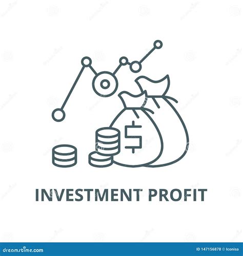 Investment Profit Vector Line Icon, Linear Concept, Outline Sign, Symbol Stock Vector ...