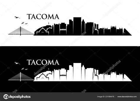 Tacoma City Skyline Buildings Vector Posters ⬇ Vector Image by © I ...