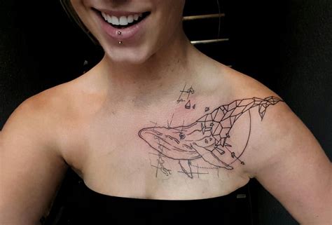 geometrical whale tattoo | Tattoos, Tattoos for women, Line tattoos