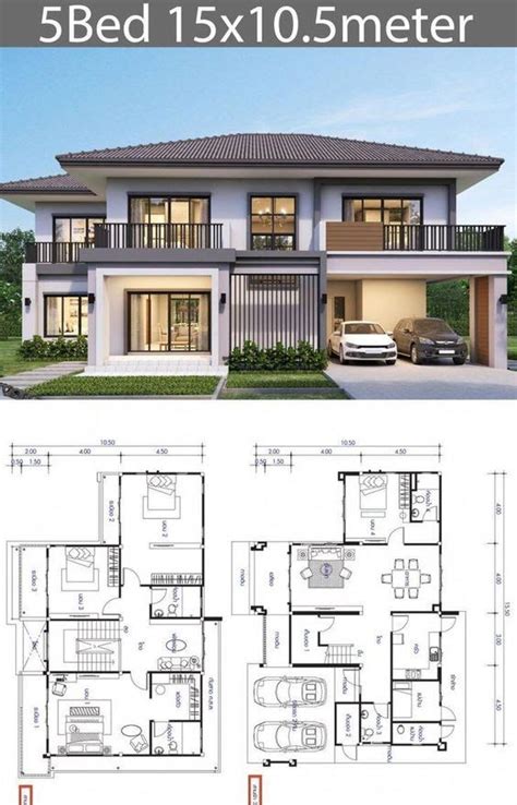 Koleksi Desain Denah Rumah 2 Lantai Lengkap dengan Tampak - Arsitur Studio