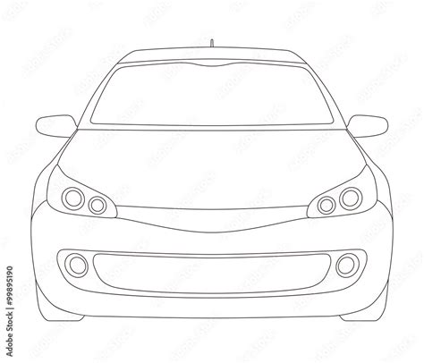 Generic vehicle, front view, line drawing illustration Stock Vector | Adobe Stock