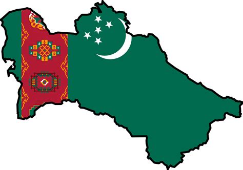 Turkmenistan Flag Map - MapSof.net