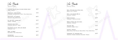 Menu at Radio Rooftop Bar, Milan