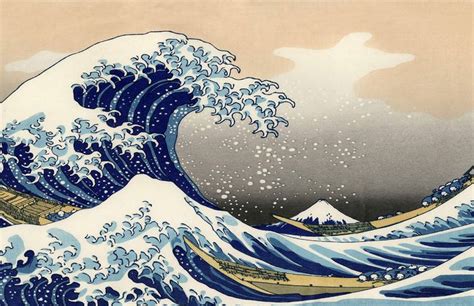 The Great Wave' by Hokusai Wallpaper Mural | Hovia | Japanese wave painting, Wave painting ...