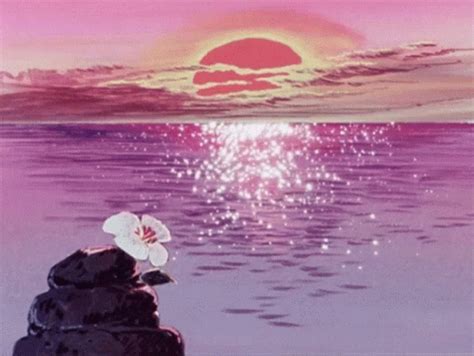 Sunset Anime GIF - Sunset Anime Flower - Discover & Share GIFs