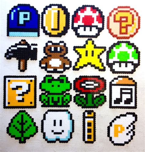 Super Mario 3 Retro Video Game Art. Perler Bead 8 bits Sprites | Etsy