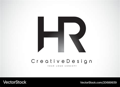 Hr h r letter logo design creative icon modern Vector Image