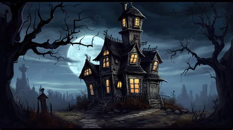 Halloween House Wallpaper Background, Scary Wallpaper With Black And ...