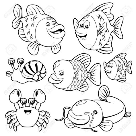 46++ Fish clipart black and white free you should have it