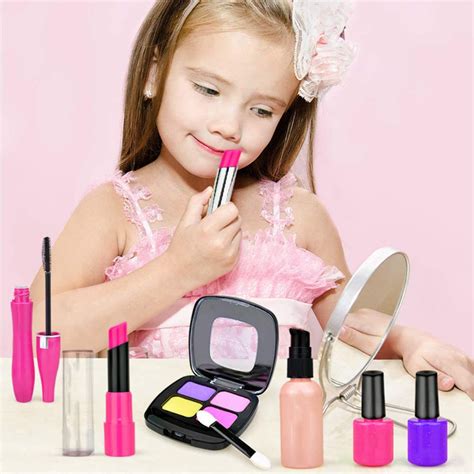 Kids Makeup Toy Kit, 12PCS Makeup Set Pretend Play Kit with Cosmetic Bag, Makeup Toy for Little ...