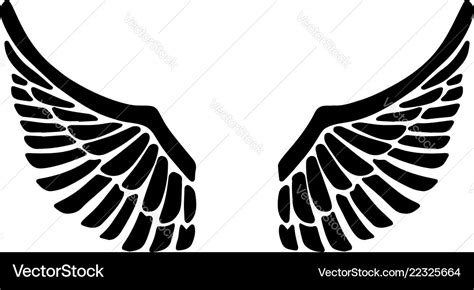 Hand drawn eagle wings isolated on white Vector Image