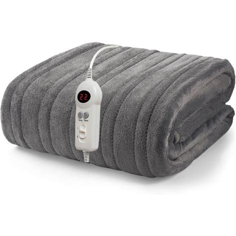 ELECTRIC HEATED THROW LARGE BLANKET WARM DIGITAL CONTROL TIMER FLEECE FUR NEW - DIRECT2PUBLIK