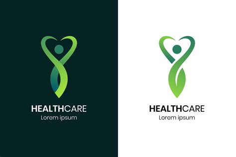 Abstract people body health logo. health care logo design modern style with leaf and love symbol ...