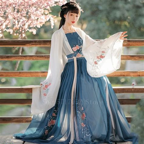 Women Hanfu Dress Chinese Traditional Fairy Princess Dresses Pink Hanfu Tang Dynasty Ancient ...