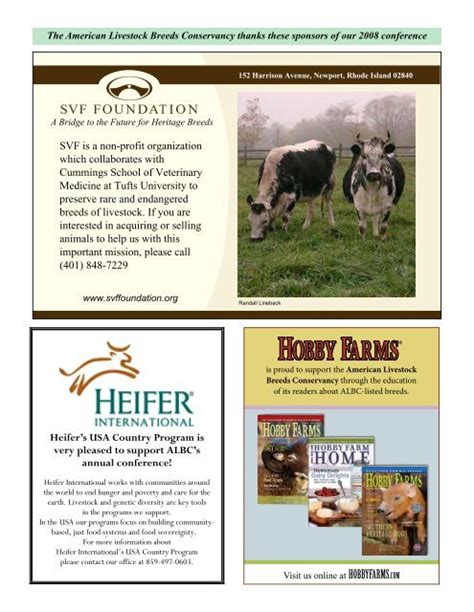 Conference Brochure - American Livestock Breeds Conservancy