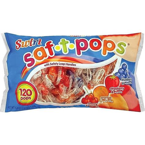 Saf-T-Pops Swirl Lollipops Variety Flavors 45.6 oz. 120/Box (20181 ...