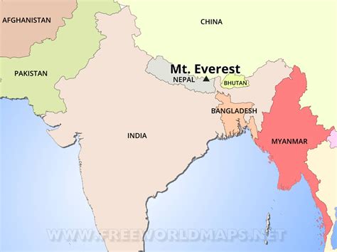 Mount Everest Map Location - Tourist Map Of English