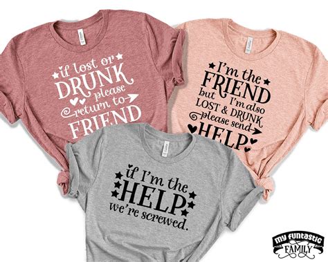 Funny Best Friend Shirts, If Lost or Drunk Please Return to Friend, Girls Night Out, Matching ...