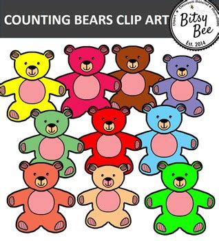 TEDDY BEAR COUNTERS CLIP ART FREEBIE by Bitsybee | TpT