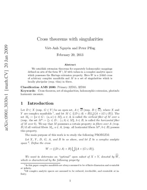 (PDF) Cross Theorems with Singularities | Viet Anh Nguyen - Academia.edu