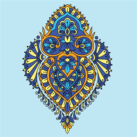 Traditional Indian Paisley design. 12605309 Vector Art at Vecteezy