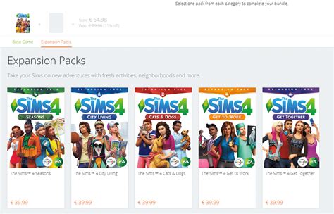 You are now able to build a Bundle with The Sims 4 Seasons