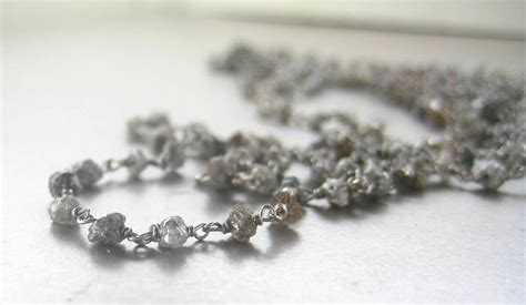 Raw diamond necklace. Rough diamond necklace. 36inches long