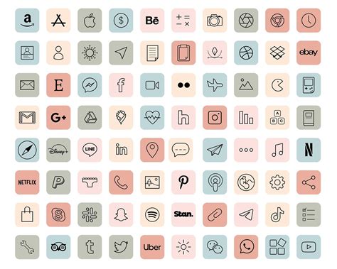 Ios 14 App Icons 640 Pastel Aesthetic Icons Ios14 Vintage Etsy Uk Ios ...