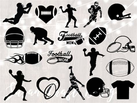 Football Svg Bundle Football Silhouette Svgfootball - Etsy