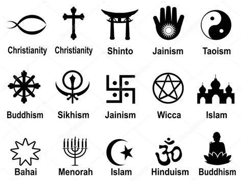 Black religious symbols icons — Stock Vector © huhulin #91940830