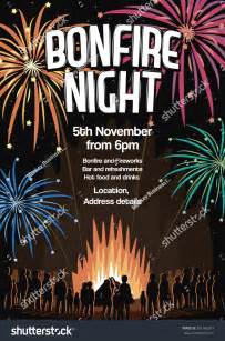 Bonfire Night Invitation Flyer Vector Illustration Stock Vector (Royalty Free) 501386377