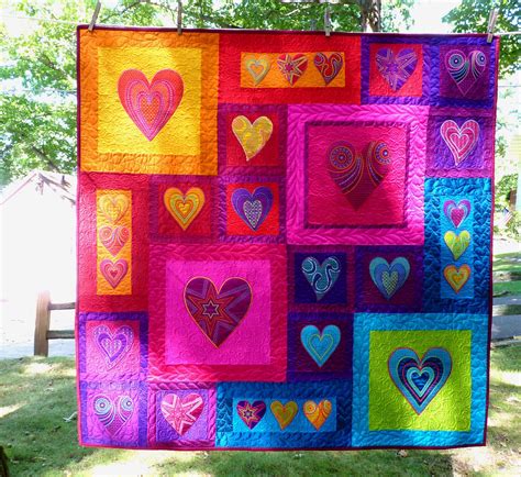 Jerisew(s): Finished Silk Hearts Quilt